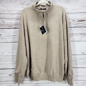 Chase Edward New Men's Taupe 100%Italian Merino Wool Lined Sweater 2XL